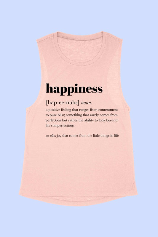 Happiness Graphic Muscle Tank