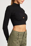 Mock Neck CutOut Crop