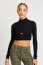 Mock Neck CutOut Crop