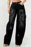 Athina Black Washed Out Cargo Pants