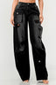 Athina Black Washed Out Cargo Pants