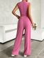 Devine Mock Neck Sleeveless Top and Drawstring Pants Set