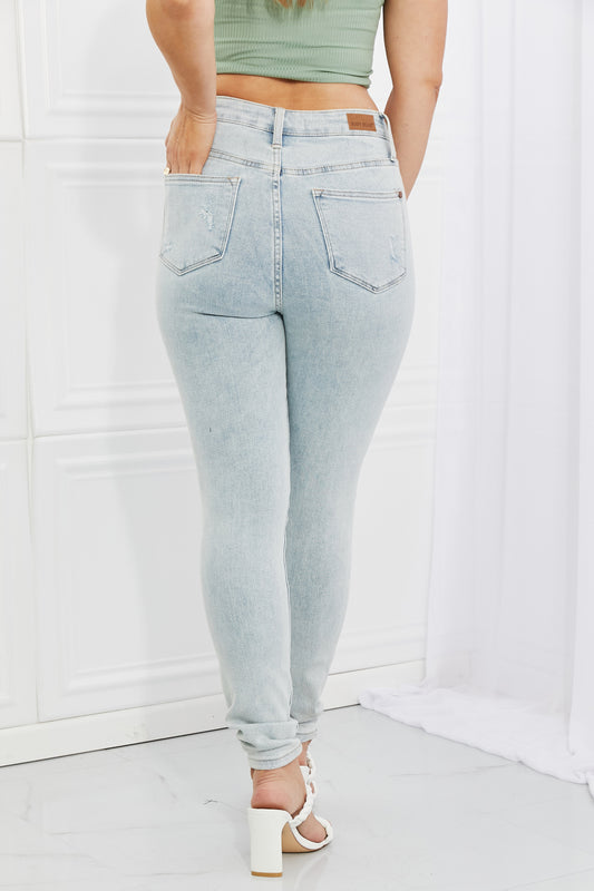 Tiana High Waisted Distressed Skinny Jeans